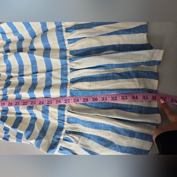 By Together Blue and White Stripe Tie Shoulder Summer Dress Women's Sz S. - Picture 7 of 8
